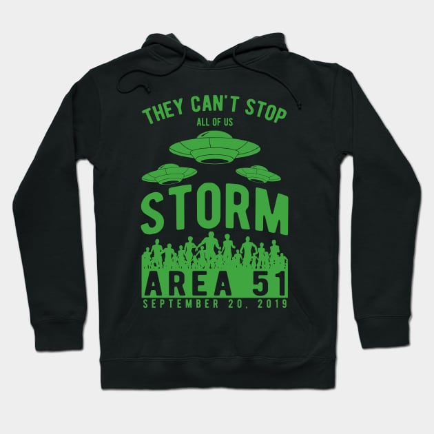 Storm Area 51 - They Can't Stop All Of Us - UFO Design Hoodie by JakeRhodes